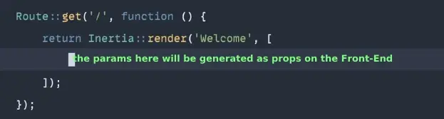 Data params go to the Front-End as Vue props.