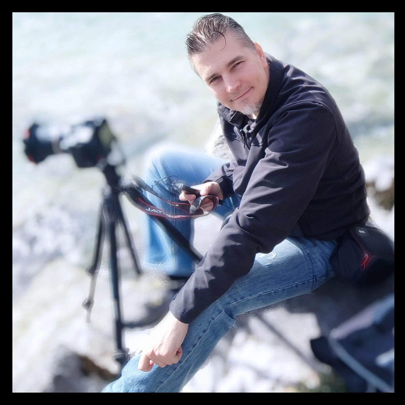 Ádám Bíró with a camera
